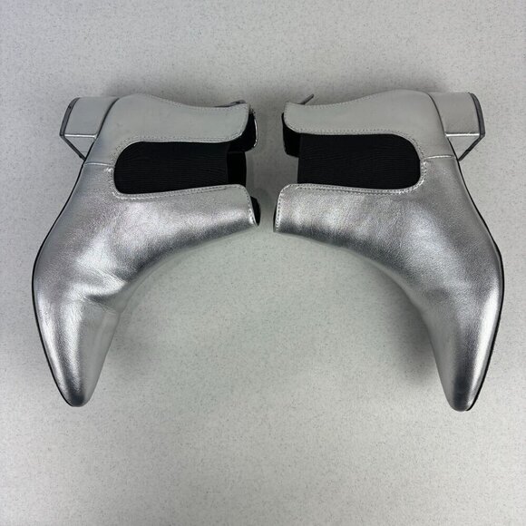 Union Bay Blair Metallic Silver Booties 7 - Picture 6 of 8